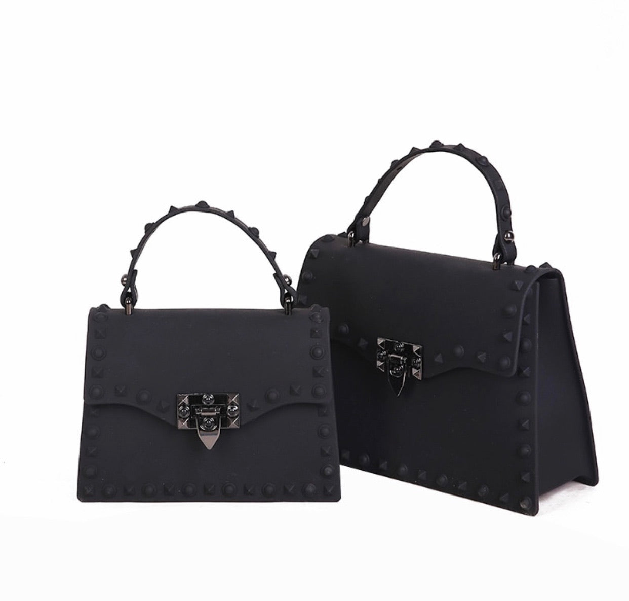 Large Matte Black Studded Tote